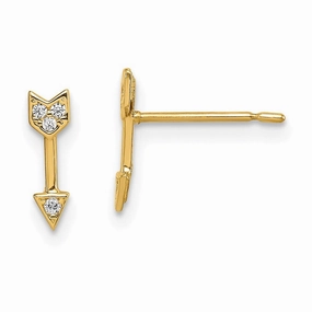 Madi K Kid's 14k  CZ Arrow Post Earrings