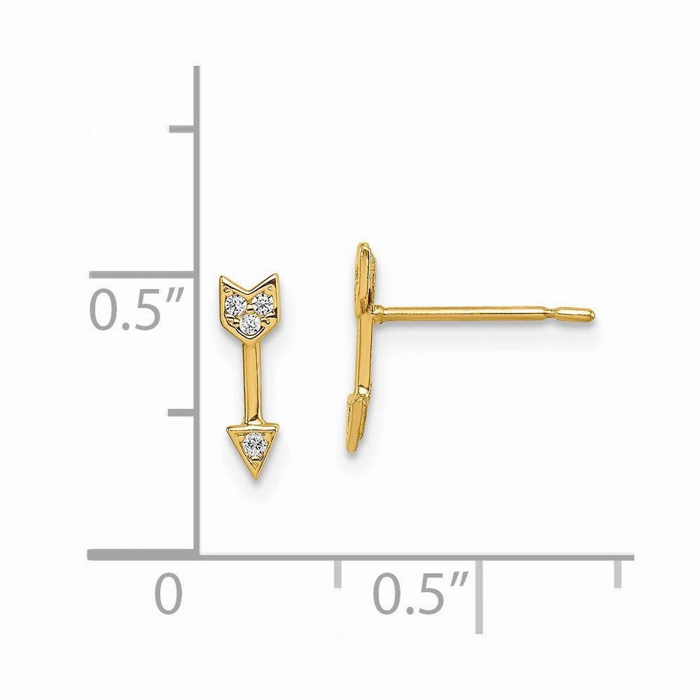 Madi K Kid's 14k  CZ Arrow Post Earrings