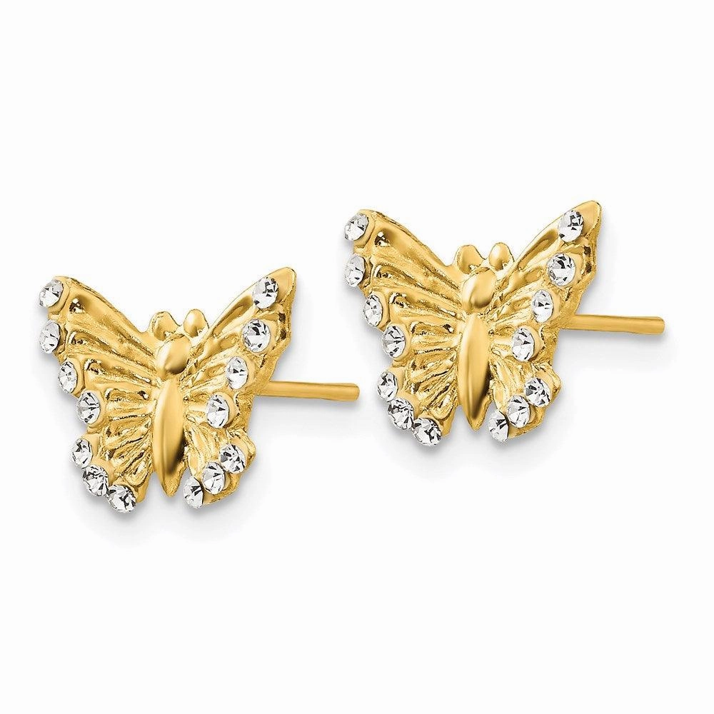 Madi K Kid's 14k  CZ Butterfly Post Earrings