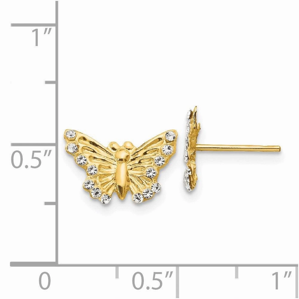 Madi K Kid's 14k  CZ Butterfly Post Earrings