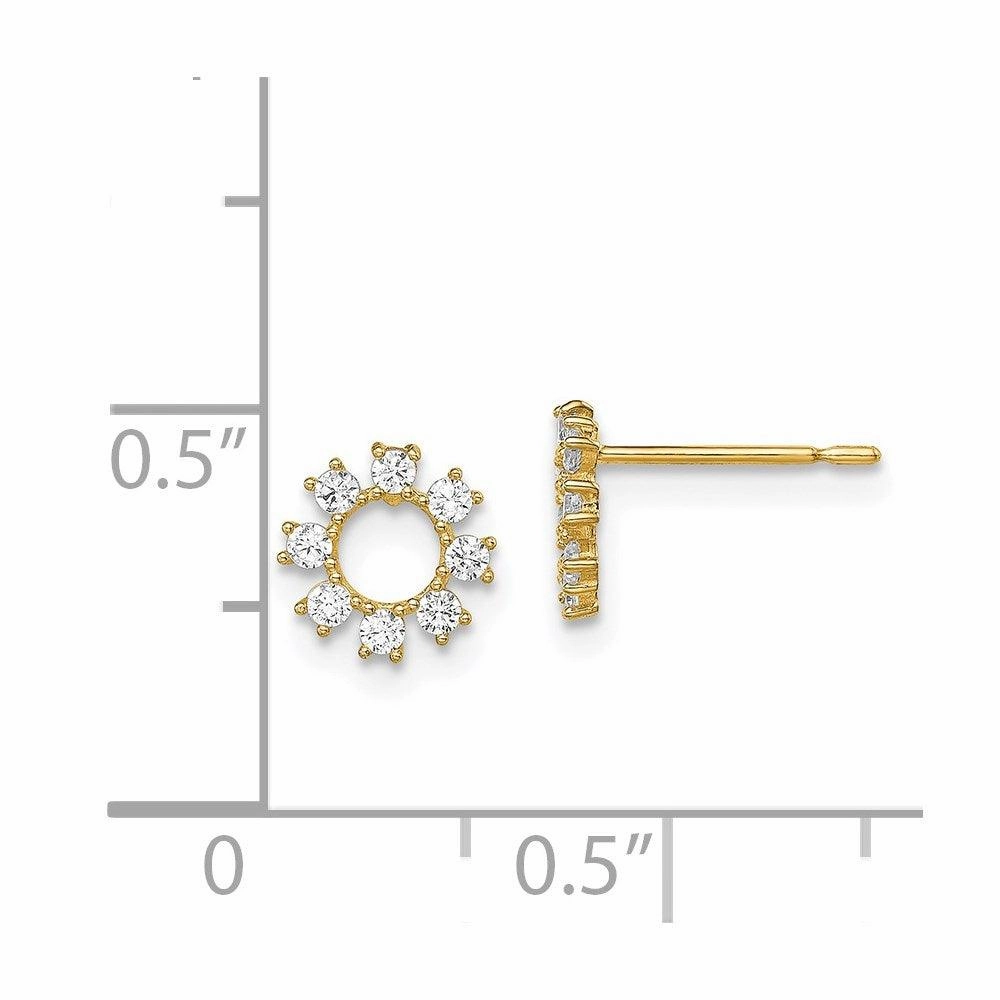 Madi K Kid's 14k  CZ Circle Post Earrings