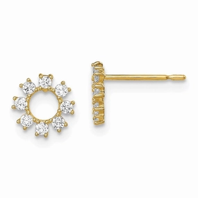 Madi K Kid's 14k  CZ Circle Post Earrings