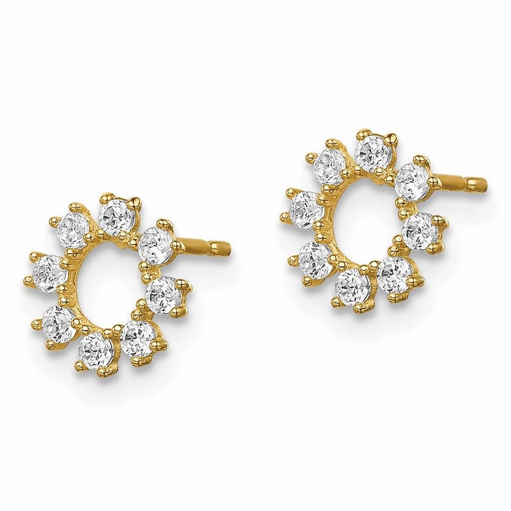 Madi K Kid's 14k  CZ Circle Post Earrings
