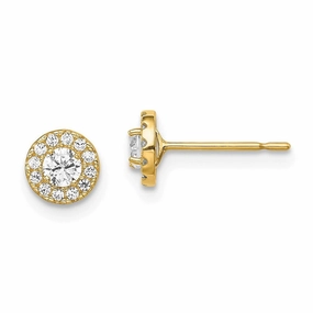 Madi K Kid's 14k  CZ CirclePost Earrings