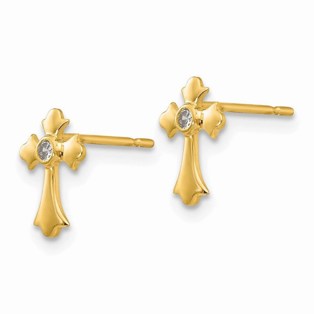 Madi K Kid's 14k  CZ  Cross Post Earrings