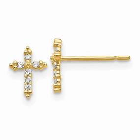 Madi K Kid's 14k  CZ  Cross Post Earrings