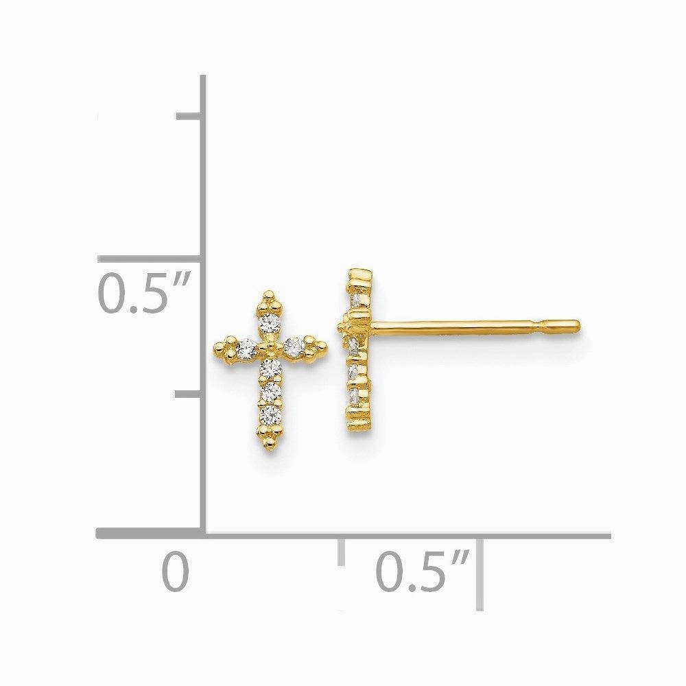 Madi K Kid's 14k  CZ  Cross Post Earrings