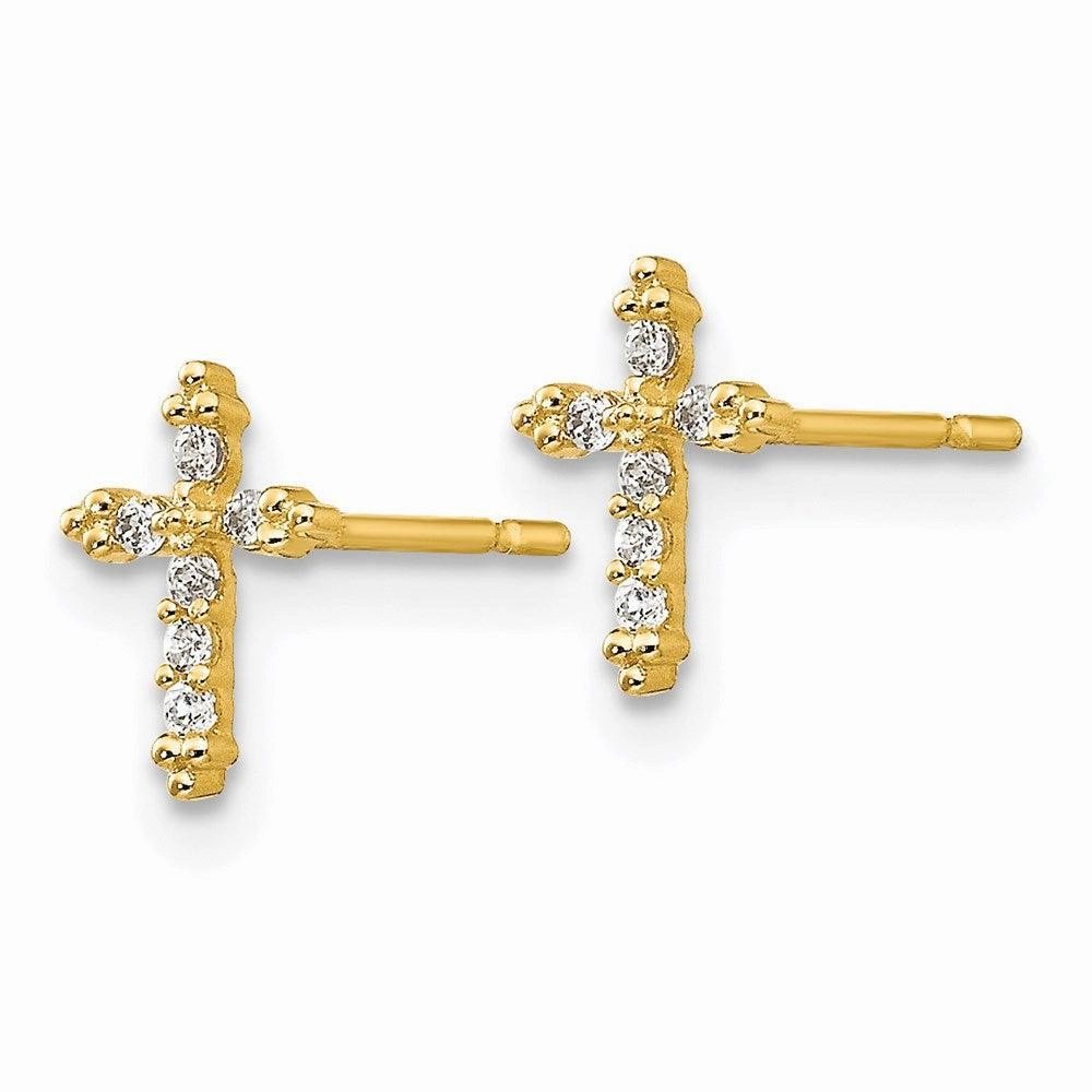 Madi K Kid's 14k  CZ  Cross Post Earrings
