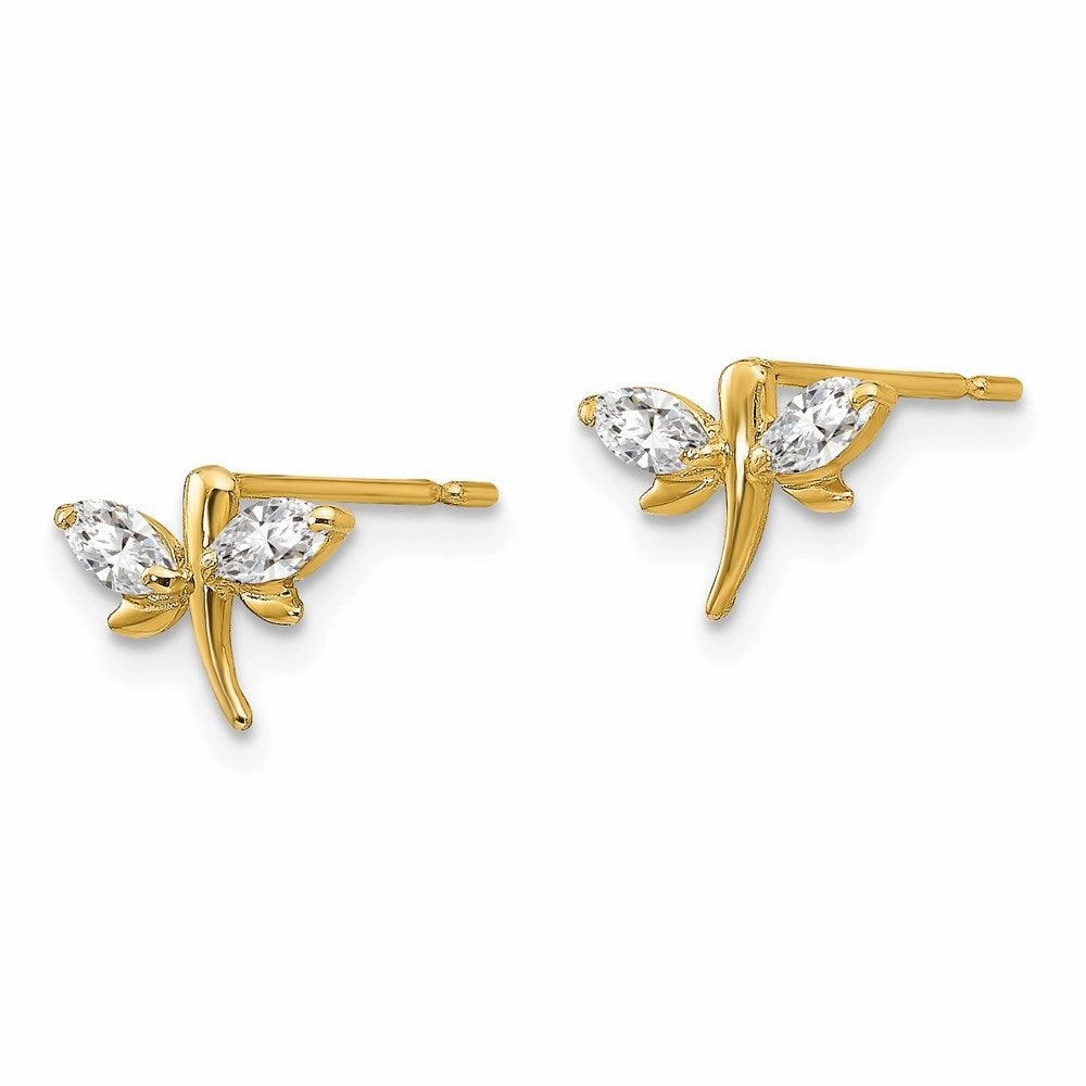 Madi K Kid's 14k  CZ  Dragonfly Post Earrings