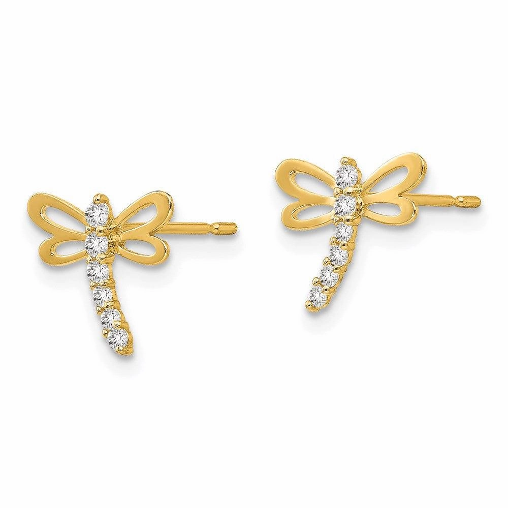 Madi K Kid's 14k  CZ  Dragonfly Post Earrings