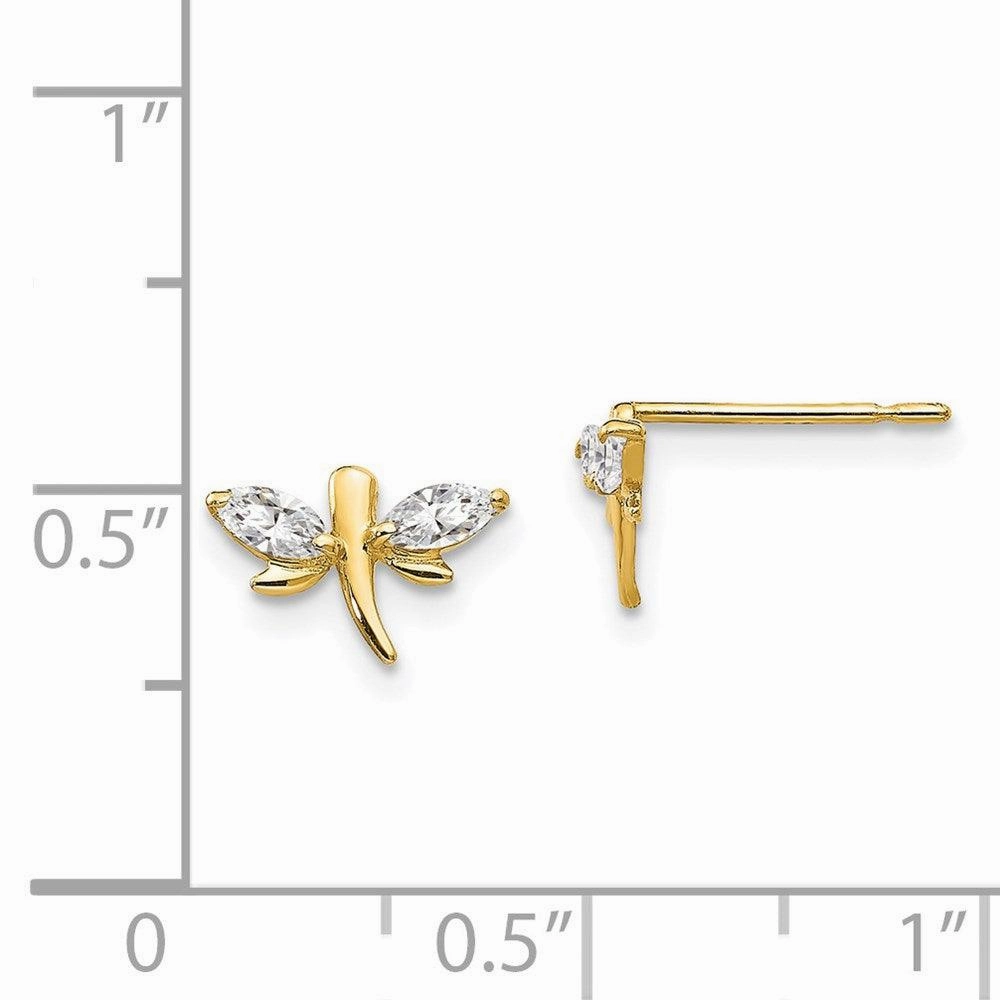 Madi K Kid's 14k  CZ  Dragonfly Post Earrings