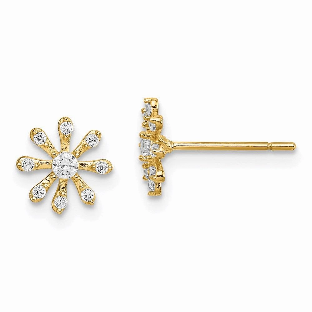 Madi K Kid's 14k  CZ Flower Post Earrings