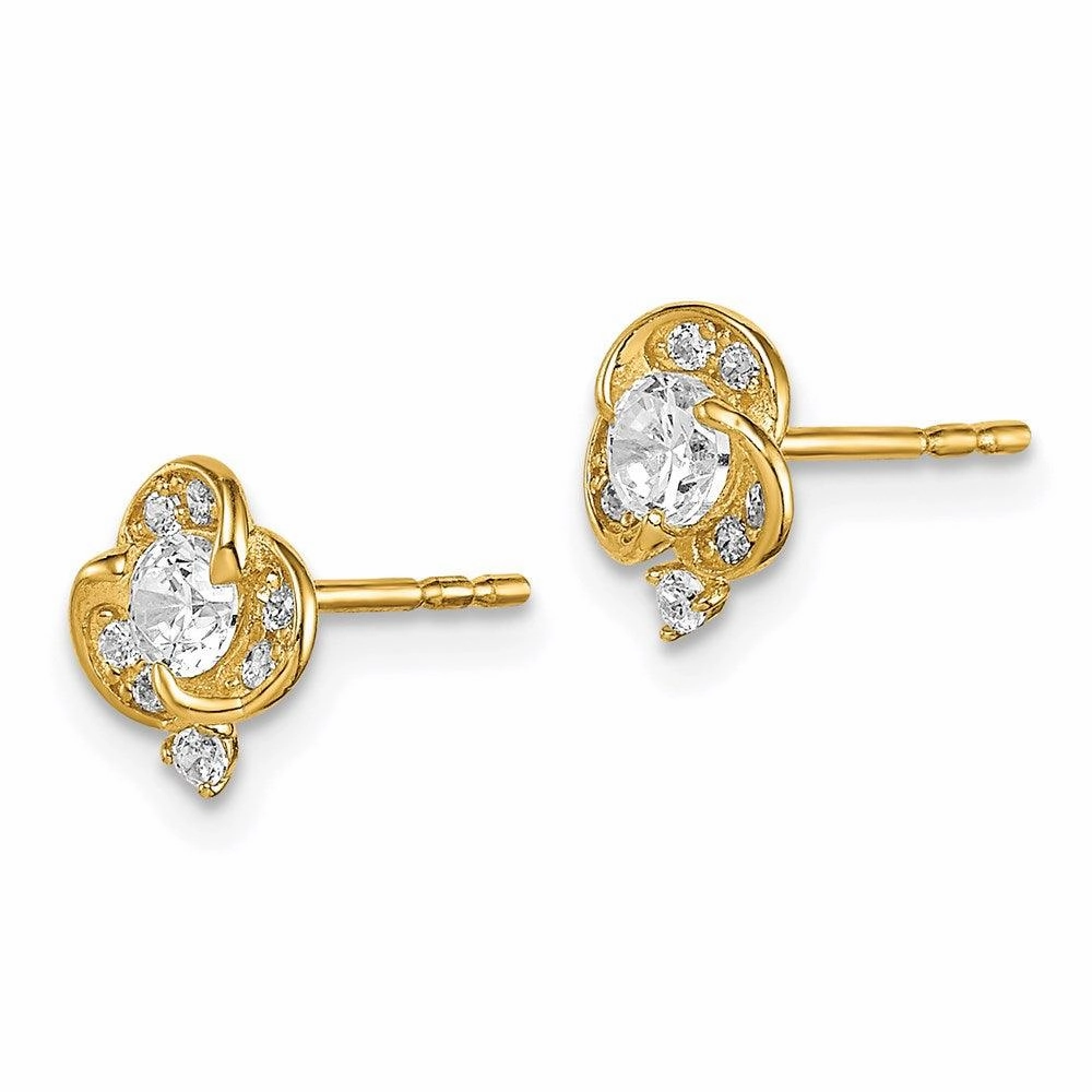 Madi K Kid's 14k  CZ Flower Post Earrings