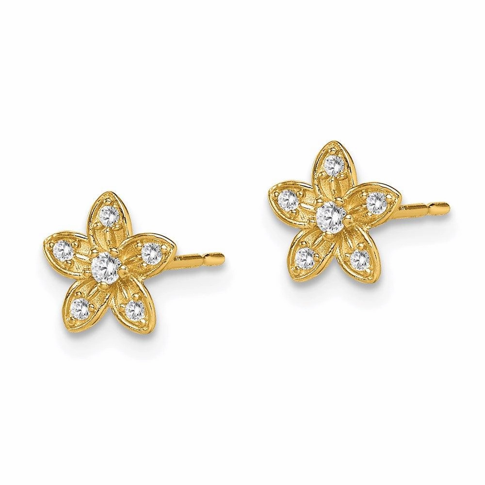 Madi K Kid's 14k  CZ Flower Post Earrings