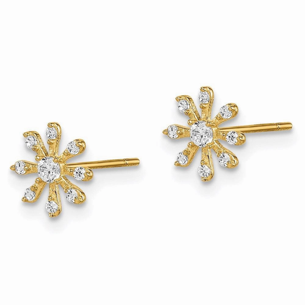 Madi K Kid's 14k  CZ Flower Post Earrings