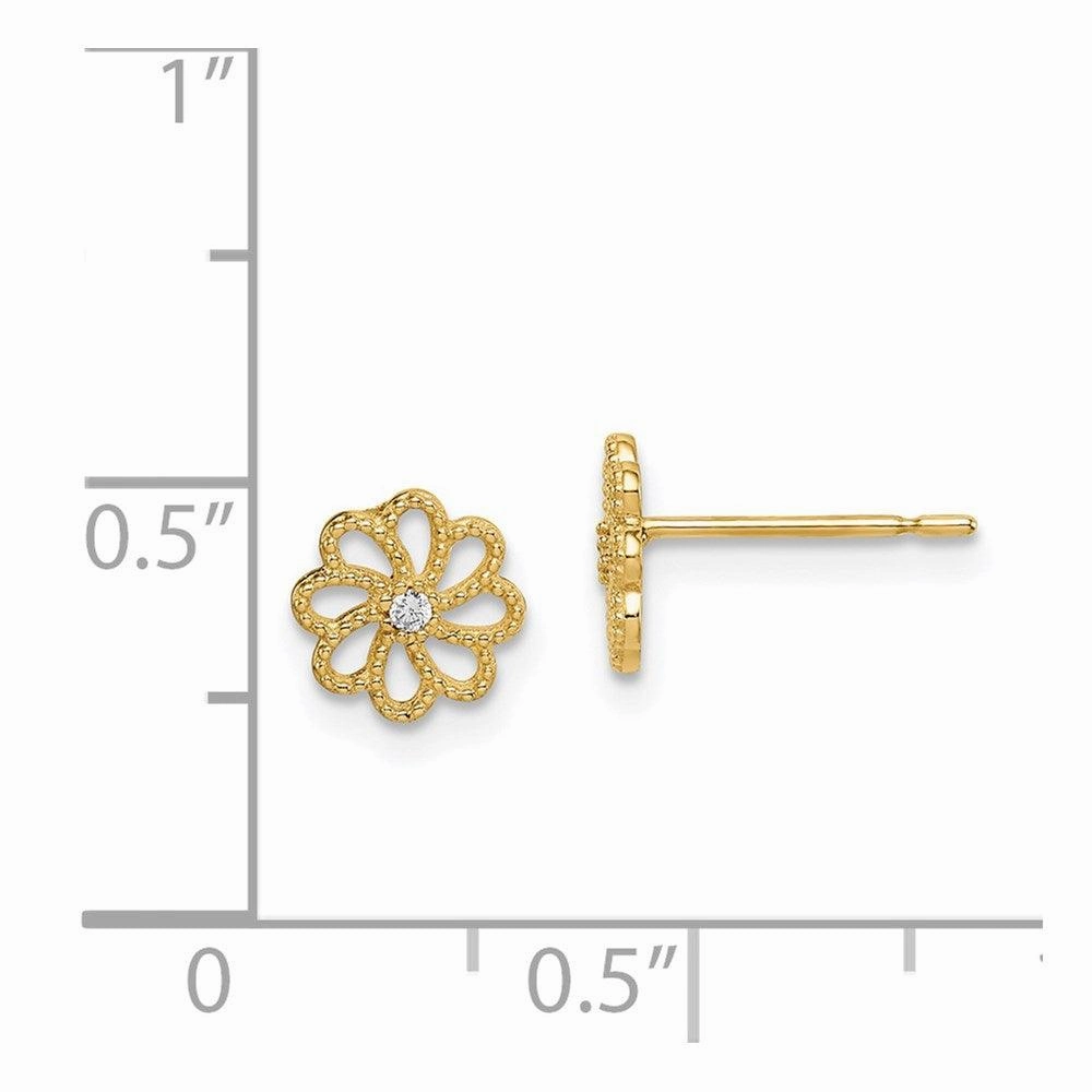 Madi K Kid's 14k  CZ Flower Post Earrings