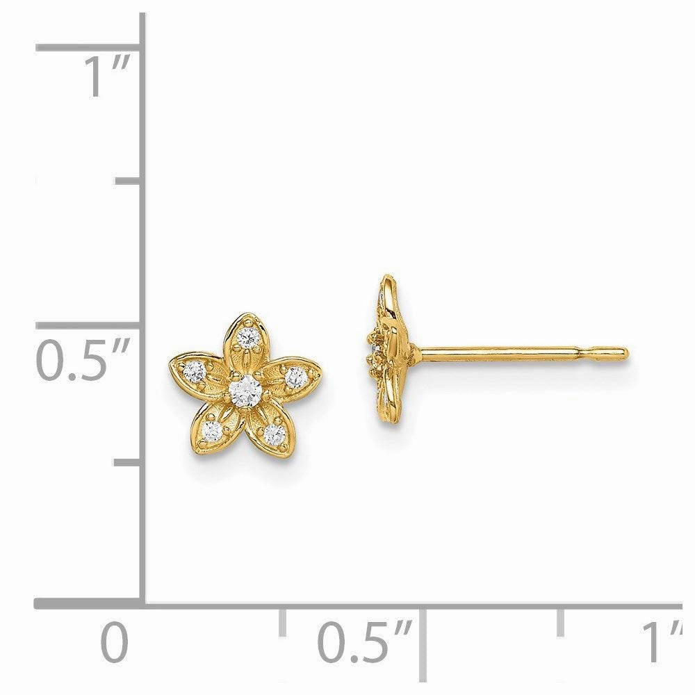 Madi K Kid's 14k  CZ Flower Post Earrings