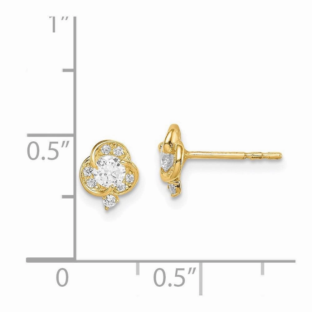 Madi K Kid's 14k  CZ Flower Post Earrings