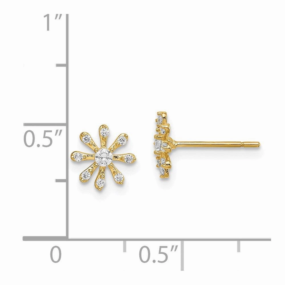 Madi K Kid's 14k  CZ Flower Post Earrings