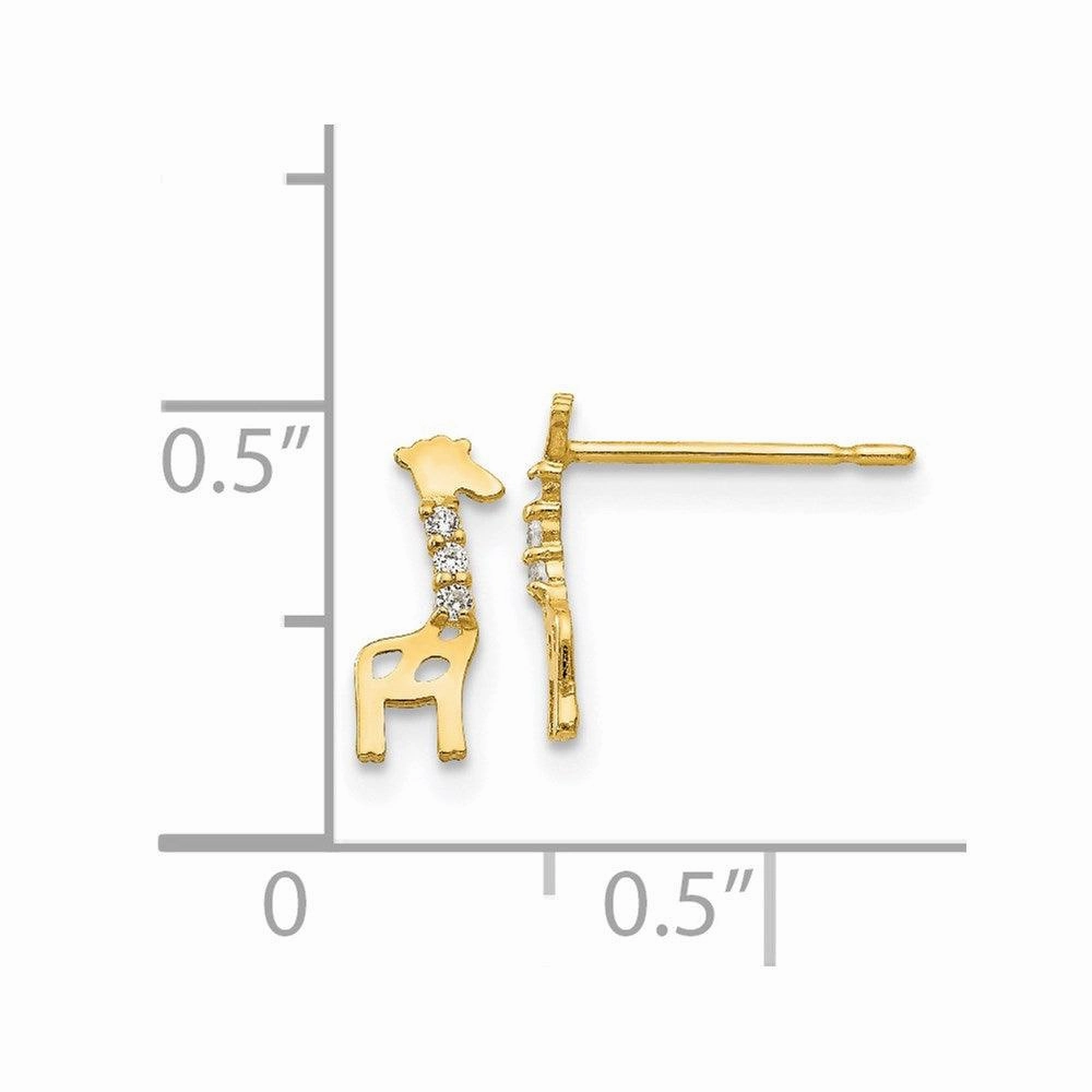 Madi K Kid's 14k  CZ Giraffe Post Earrings