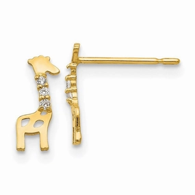 Madi K Kid's 14k  CZ Giraffe Post Earrings