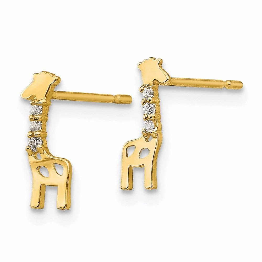 Madi K Kid's 14k  CZ Giraffe Post Earrings