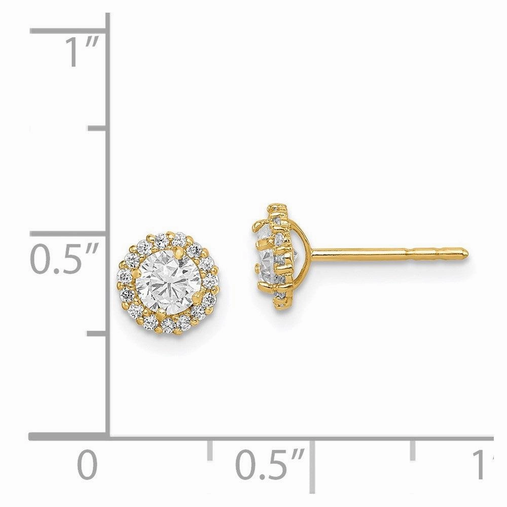 Madi K Kid's 14k  CZ Post Earrings
