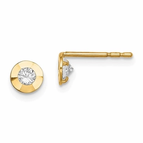 Madi K Kid's 14K  CZ Post Earrings