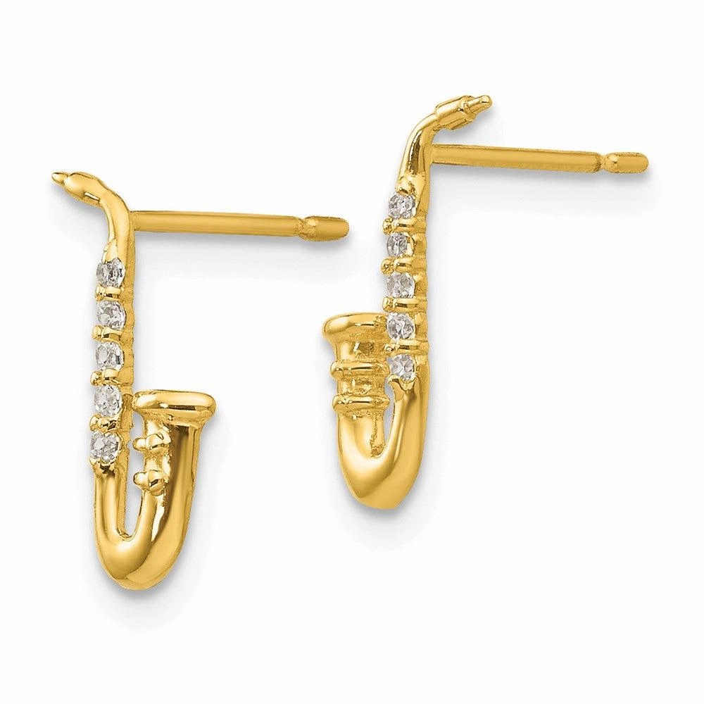 Madi K Kid's 14k  CZ Saxophone Post Earrings