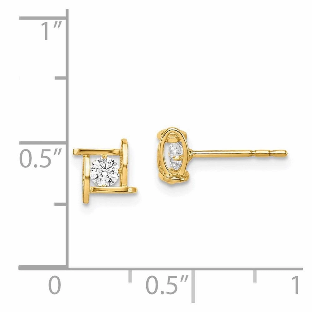 Madi K Kid's 14k  CZ Square Post Earrings