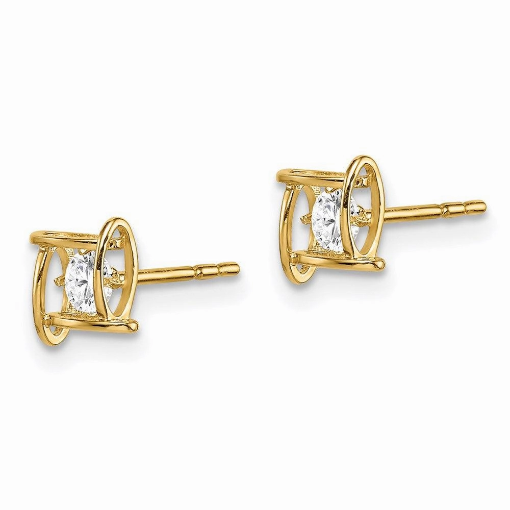 Madi K Kid's 14k  CZ Square Post Earrings