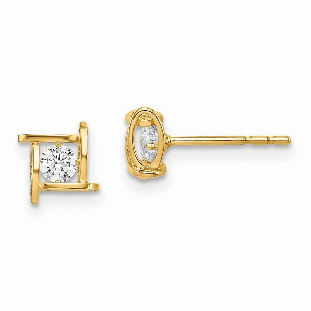 Madi K Kid's 14k  CZ Square Post Earrings
