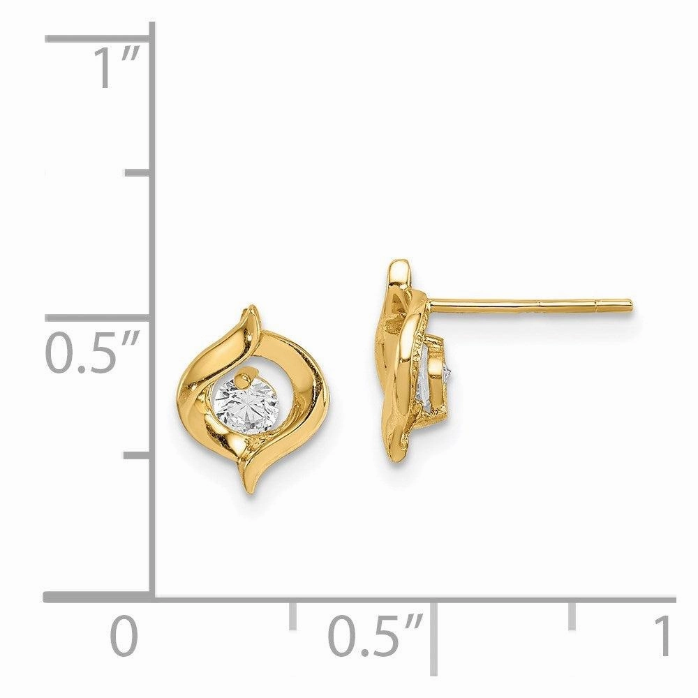 Madi K Kid's 14k  CZ Twist Post Earrings