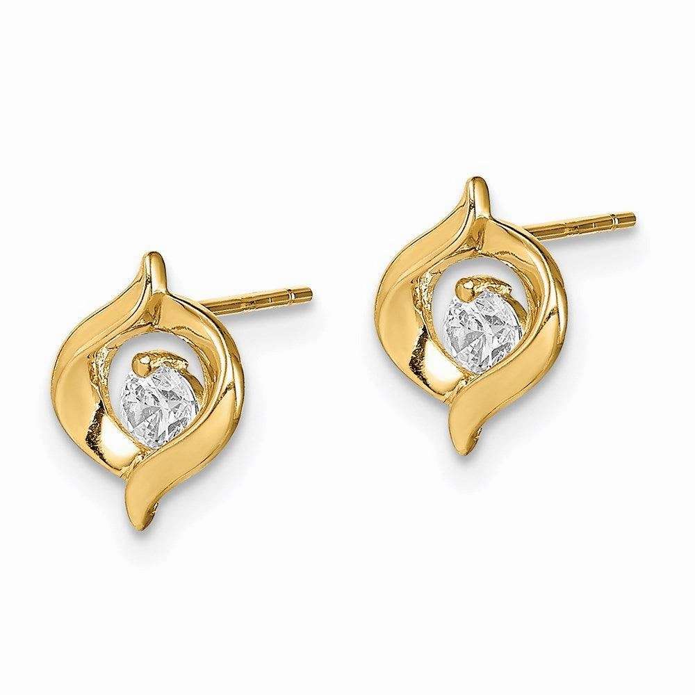 Madi K Kid's 14k  CZ Twist Post Earrings