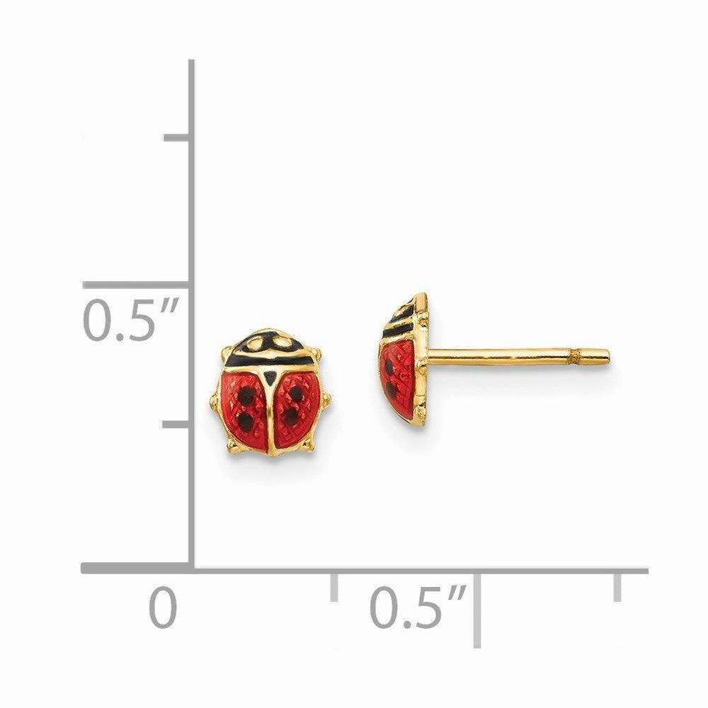 Madi K Kid's 14K  Enamel Ladybug Post Earrings