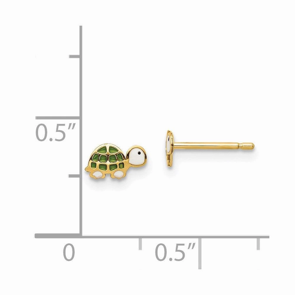 Madi K Kid's 14k  Enamel Turtle Post Earrings