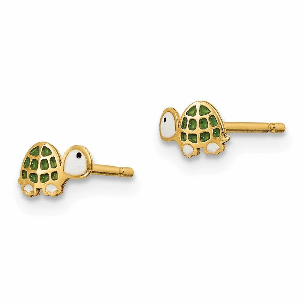Madi K Kid's 14k  Enamel Turtle Post Earrings