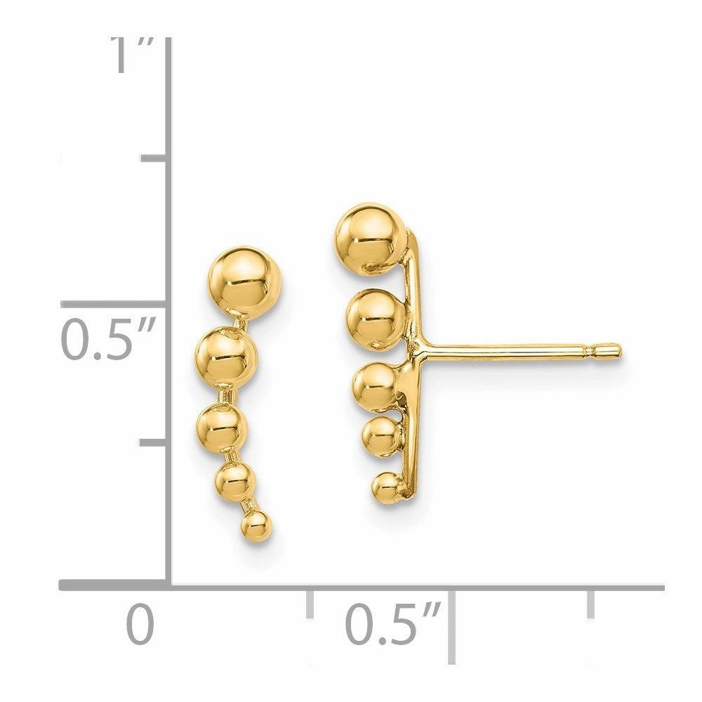 Madi K Kid's 14k  Graduated Ball Post Earrings