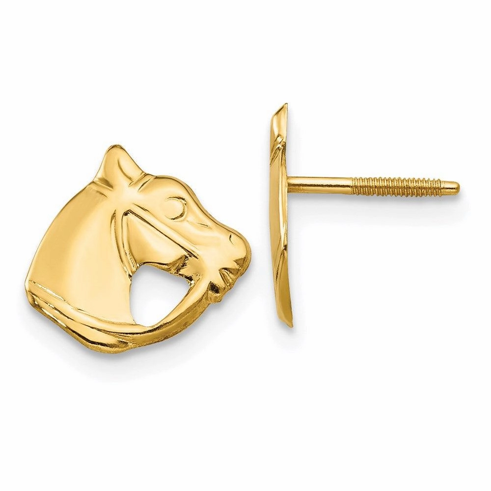 Madi K Kid's 14k  Horse Head Earrings