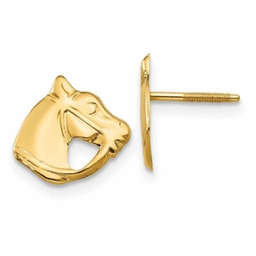 Madi K Kid's 14k  Horse Head Earrings