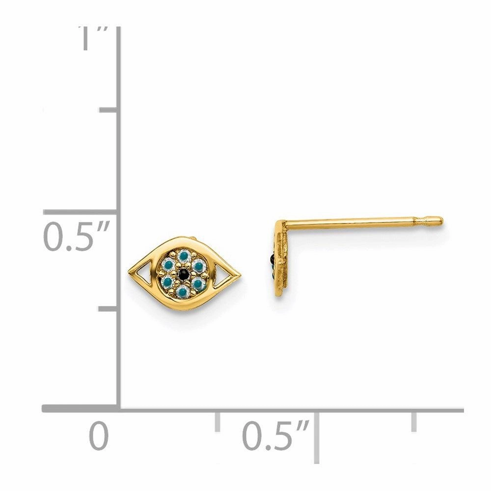 Madi K Kid's 14k  Multi-colored CZ Eye Post Earrings