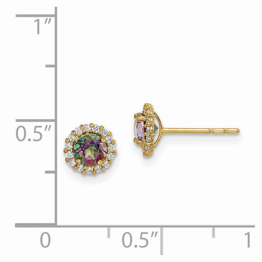 Madi K Kid's 14k  Mystic & Clear CZ Post Earrings