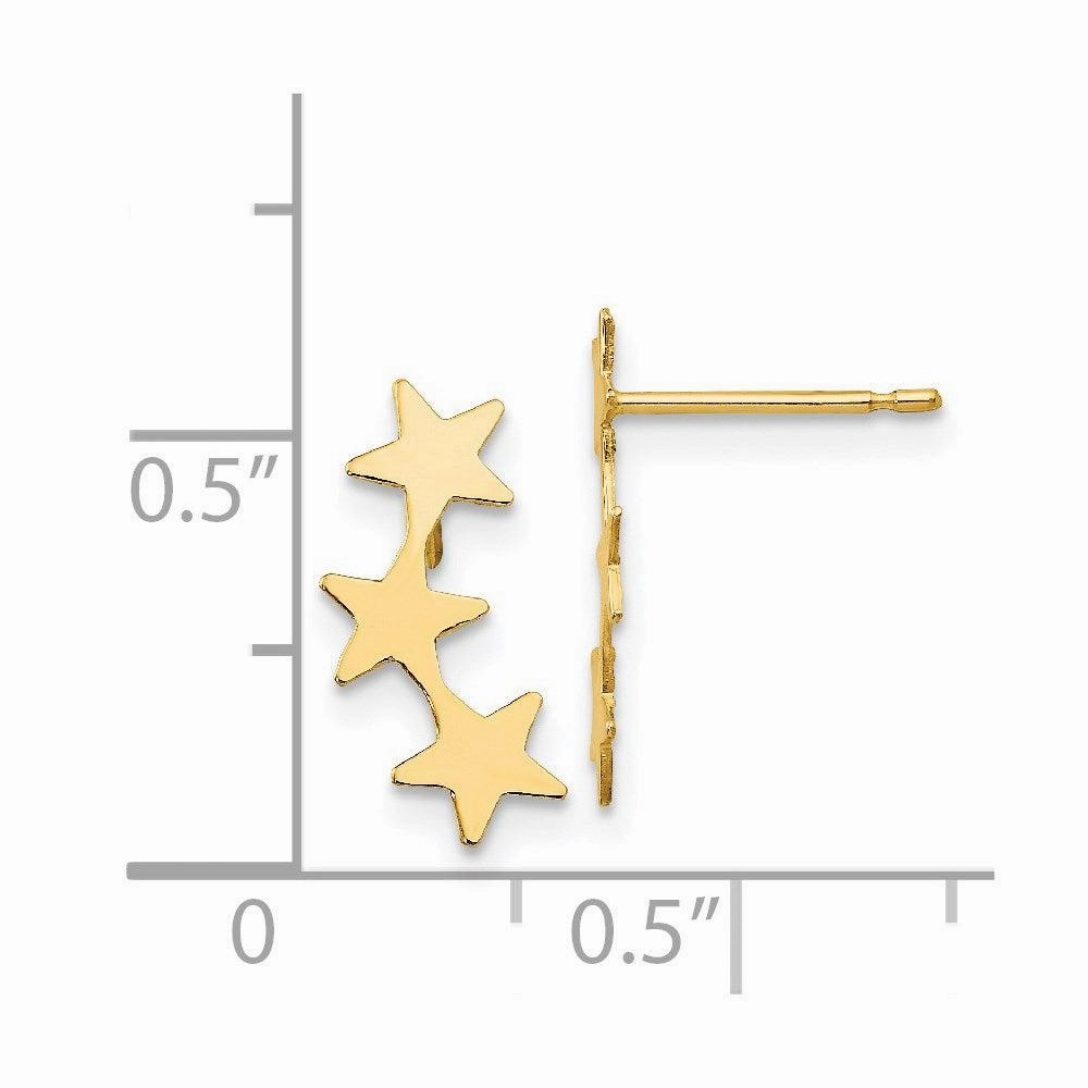 Madi K Kid's 14k  Polished 3-Star Post Earrings