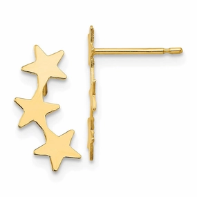 Madi K Kid's 14k  Polished 3-Star Post Earrings