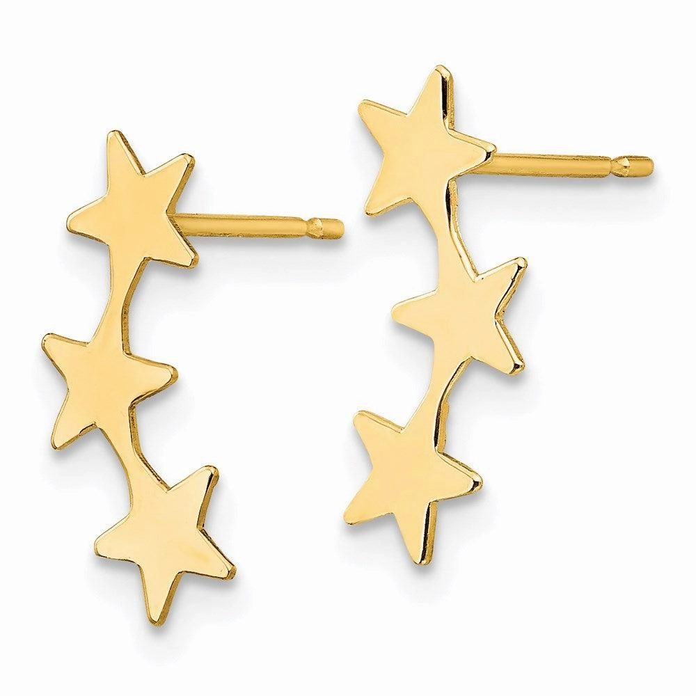 Madi K Kid's 14k  Polished 3-Star Post Earrings