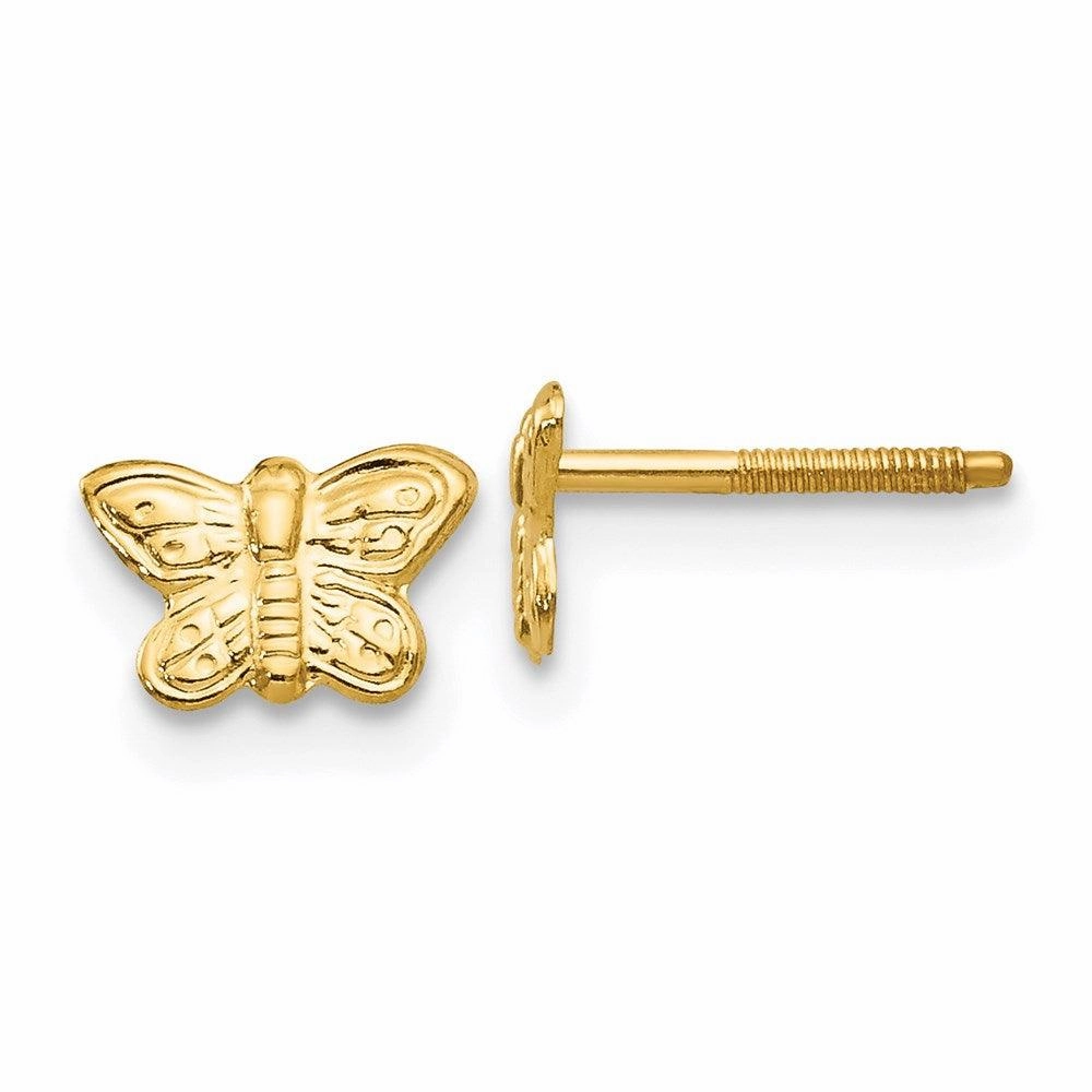 Madi K Kid's 14k  Polished Butterfly Screwback Earrings