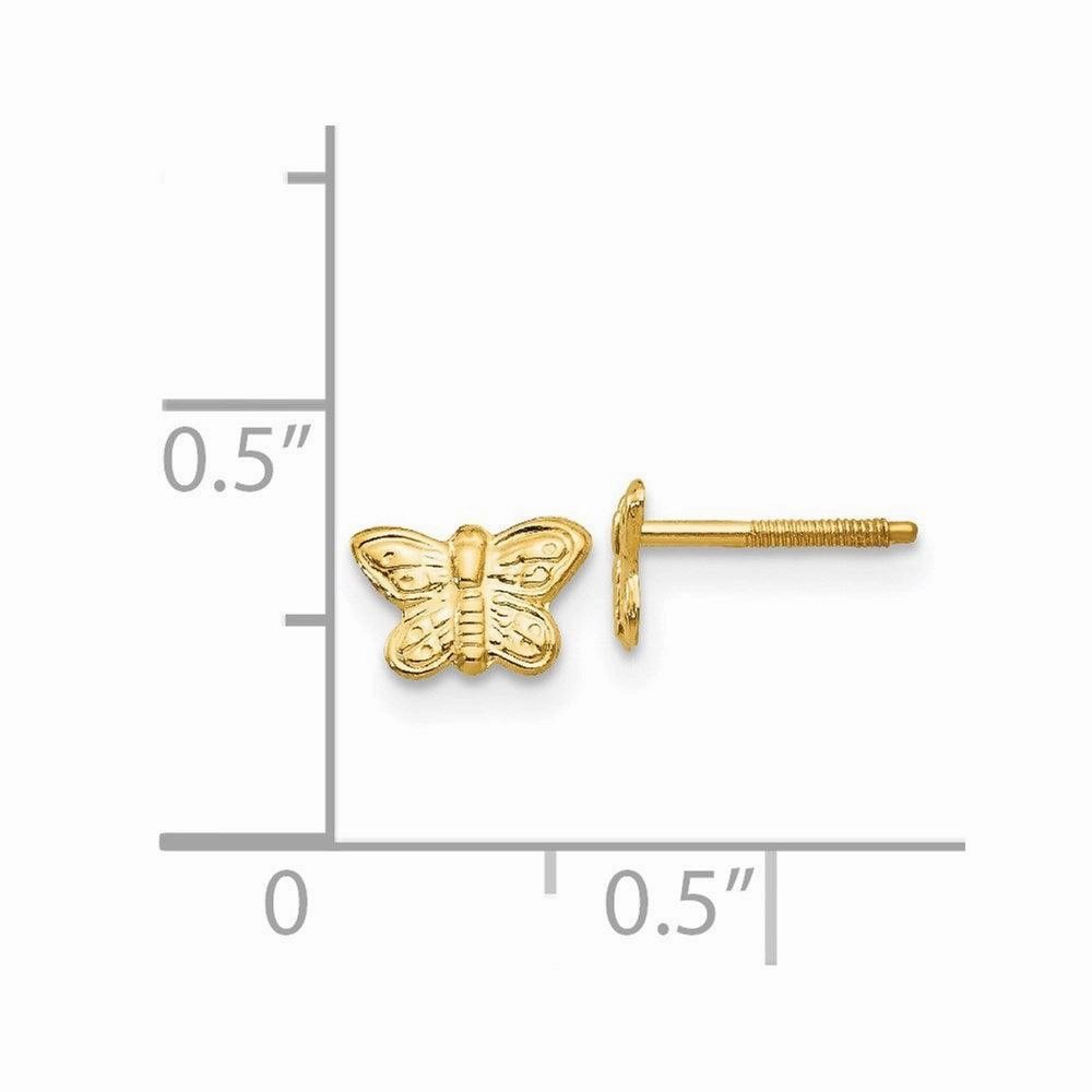 Madi K Kid's 14k  Polished Butterfly Screwback Earrings