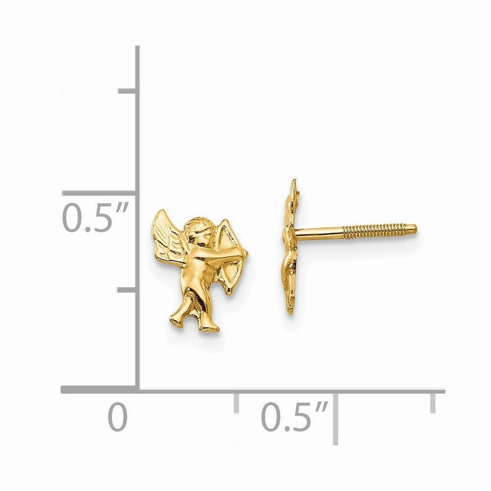 Madi K Kid's 14k  Polished Cupid Screwback Earrings