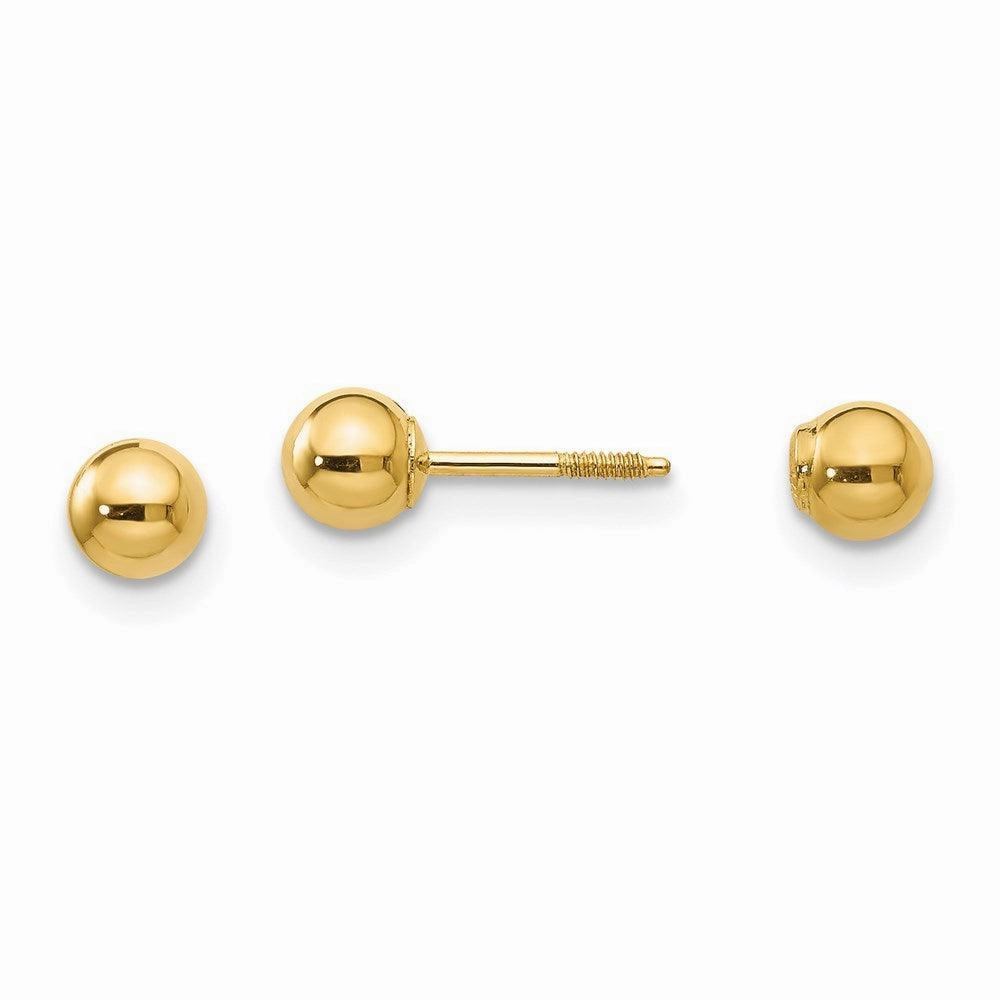 Madi K Kid's 14k  Polished Reversible 4mm Ball Earrings