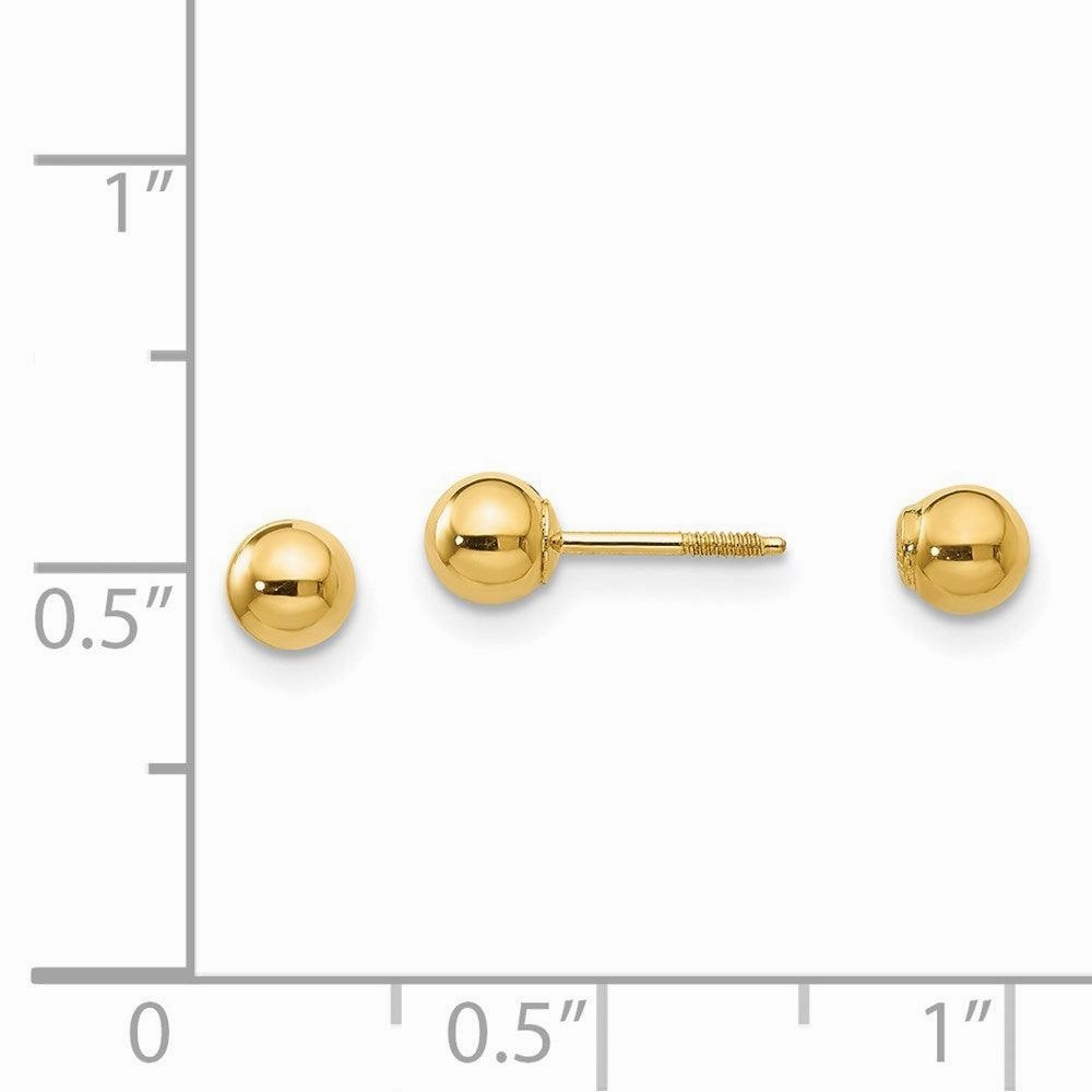 Madi K Kid's 14k  Polished Reversible 4mm Ball Earrings